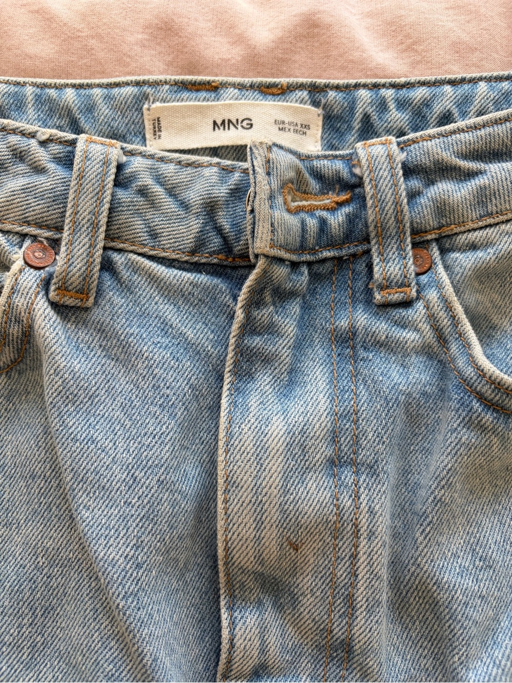 Mango Light Blue Denim Maxi Skirt with Front Slit - Picture 2 of 3